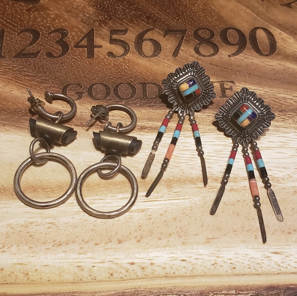 Sterling silver, set of 2 earrings